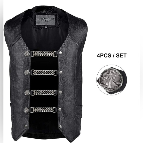 Dream Apparel Authentic Leather Motorcycle Vest Extender for Men Biker Liberty - Picture 1 of 5